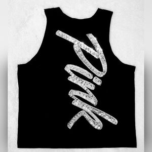 💎BLING💎Sequin Muscle Tank Top with Mesh below Neckline💎